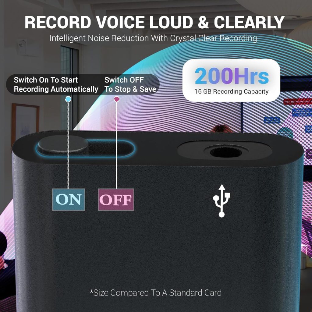 16GB and 200 recording hours